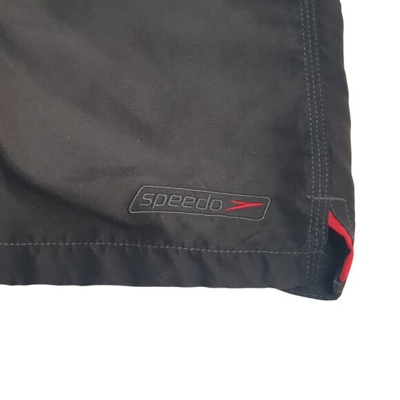 Speedo Men Black Swim Trunks Shorts Large Polyester Sport Pool Vacation Beach - Picture 2 of 5